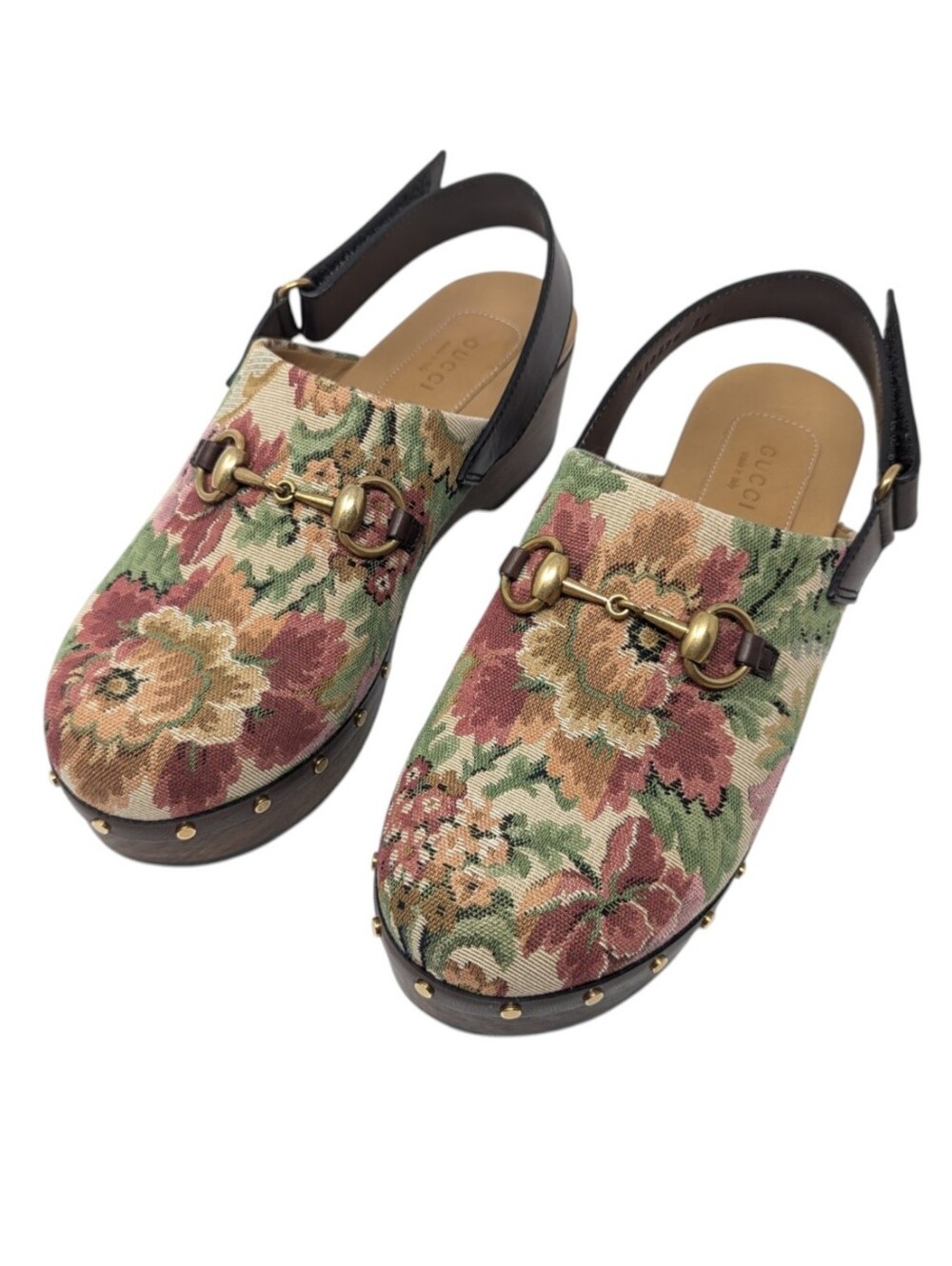Gucci Rare Floral Amstel Slingback Tapestry Clog Mule Size EU 39 - Picture 3 of 13